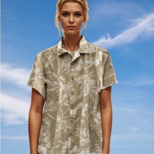 MEN’S Haggar Tropical Short Sleeve Linen Blend Shirt